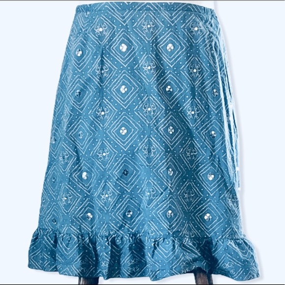 Route 66 Dresses & Skirts - Blue Cotton Skirt with Ruffe and Sequin Accents Plus Size 3X by Route 66.